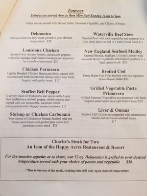 Menu photo 3 Happy Acres Restaurant Waterville, PA Menu photo 3 Happy Acres Restaurant Waterville, PA