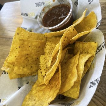 Taco Madre - Complimentary chips and a unique smoke tasing salsa - Fast Food Near Me - North Aurora, Illinois