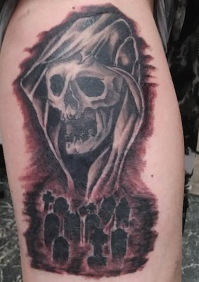 Black and Grey Mastery at Body Xtremes. - At Body Xtremes, Massachusetts' oldest licensed tattoo parlor since 1996, we excel in the nuanced art of black and grey tattooing. Our skilled artists specialize in creating dramatic contrasts and subtle gradations that bring depth and life to each design. During our free, in-person consultations, we work closely with you to ensure that your vision is perfectly translated into a stunning grayscale masterpiece. As a cash-only establishment, we dedicate ourselves to the highest standards of artistry. Experience the timeless elegance of black and grey tattoos at Body Xtremes, where each piece is a work of art.
