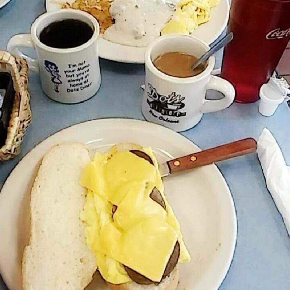 Dots Diner - River Ridge - Scrambeled eggs, sausage patty & cheese in po' boy bead. Biscuits & gravy with scrambled eggs & hasbrowns. - Diners Near Me - River Ridge, Louisiana