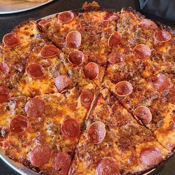Via 313 Pizza - Temptations bar-style pizza (bacon, sausage, and natural casing pepperoni) - Pizza Near Me - Orem, Utah Via 313 Pizza - Temptations bar-style pizza (bacon, sausage, and natural casing pepperoni) - Pizza Near Me - Orem, Utah