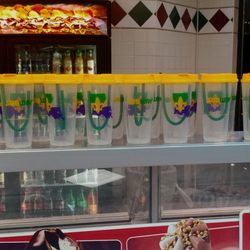 Subway - Rayville Louisiana supporting that who dat Nation. New Orleans Saints special cups Geaux (GO Saints