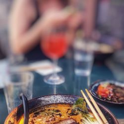 Ai Ramen - R E D  H O T - Chicken broth & dashi, pork belly, gochujang, chopped onion, black garlic oil and marinated egg.