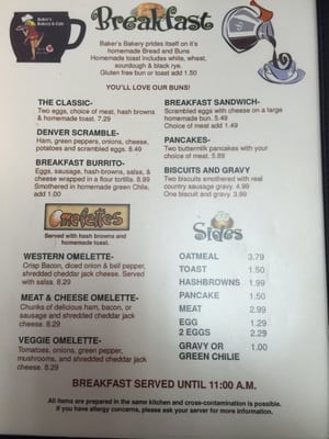 Menu photo 6 Baker's Bakery & Cafe Custer, SD