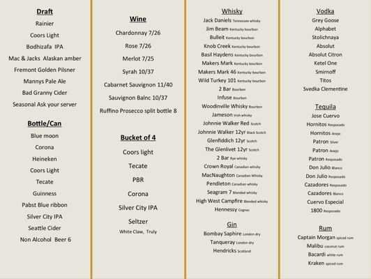 Menu photo 1 Gantry Public House Seattle, WA Menu photo 1 Gantry Public House Seattle, WA