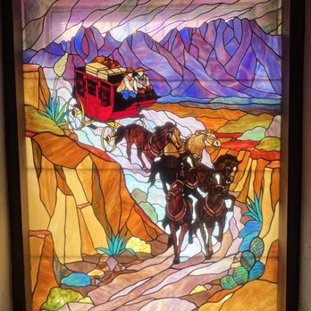 La Posta de Mesilla - Stained glass behind one of the bars - Mexican Near Me - Mesilla, New Mexico