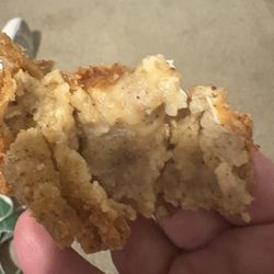 KFC - Thick hard breading that was undercooked on the inside.
