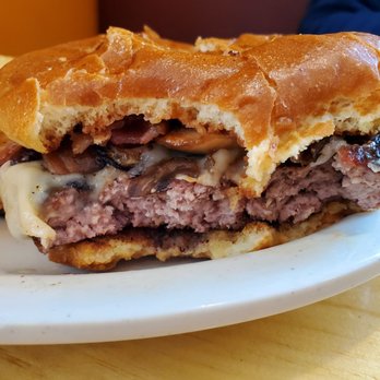 River Ville Bar & Grill - Inside look at Mushroom Swiss Burger - Bars Near Me - Belleville, Wisconsin River Ville Bar & Grill - Inside look at Mushroom Swiss Burger - Bars Near Me - Belleville, Wisconsin
