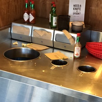 Chipotle Mexican Grill - Dirty condiment section - Mexican Near Me - Ithaca, New York