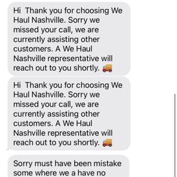 here's the automated texts and the only communication i've received here's the automated texts and the only communication i've received
