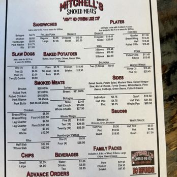 Mitchell’s Smoked Meats - Menu - Barbeque Near Me - Muscle Shoals, Alabama Mitchell’s Smoked Meats - Menu - Barbeque Near Me - Muscle Shoals, Alabama