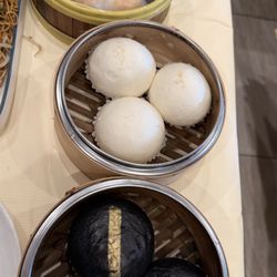 Dimsum Palace - Crystal Shrimp Dumpling Steamed Cream Buns Charcoal and Egg Yolk Bun
