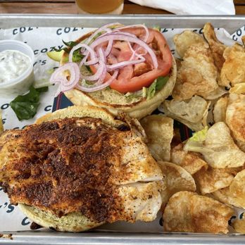 Cozy's Dockside - Blackened haddock sammich! - Seafood Near Me - Southport, Maine Cozy's Dockside - Blackened haddock sammich! - Seafood Near Me - Southport, Maine