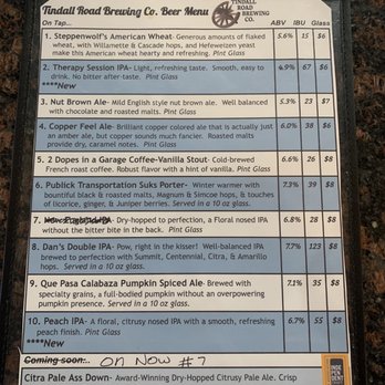 Tindall Road Brewery - Beer menu - Brewpubs Near Me - Bordentown, New Jersey