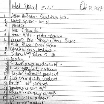 The List Cat - The hand written list by the owner of merchandise I gave her 4 months ago. - Used Bookstore Near Me - Los Angeles, California The List Cat - The hand written list by the owner of merchandise I gave her 4 months ago. - Used Bookstore Near Me - Los Angeles, California
