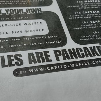 Capitol Waffle Shop - Menu - Waffles Near Me - Richmond, Virginia