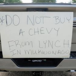 Lynch Chevrolet of Mukwonago - Customer service and addressing an issue with what they sell was less than satisfactory.