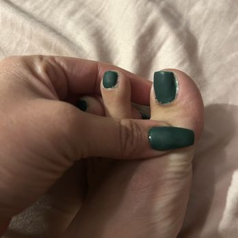 Cosmo Nail Bar - Left over white polish from before polish change and you can see the lumpy acrylic on my thumb - Nail Salons Near Me - Riverview, Florida Cosmo Nail Bar - Left over white polish from before polish change and you can see the lumpy acrylic on my thumb - Nail Salons Near Me - Riverview, Florida