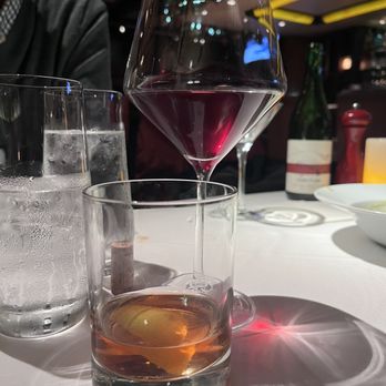 EPIC Steak - My Sazerac making way for a glass of Pinot Noir - Steakhouses Near Me - San Francisco, California EPIC Steak - My Sazerac making way for a glass of Pinot Noir - Steakhouses Near Me - San Francisco, California