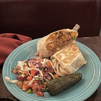 Taco Guild - GRILLED BURRITO  tortilla stuffed with rice, beans, pico de gallo & cheese blend served with Mexican slaw & roasted chili on the side - Bars Near Me - Phoenix, Arizona