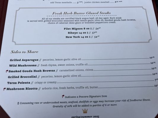 Menu photo 1 Terza Ristorante Rochester, MN