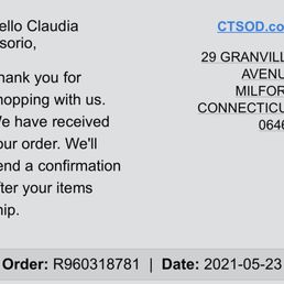 Ordered never honored.