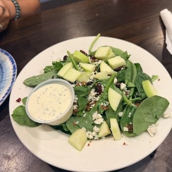 Fish Bites Seafood Restaurant - Fresh spinach salad with green apples and blue cheese chunks, cranberries, and poppyseed dressing - Seafood Near Me - Wilmington, North Carolina