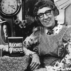 Actress Margaret Hamilton as Cora, in a Maxwell House ad Circa 1977. 04/14/2020