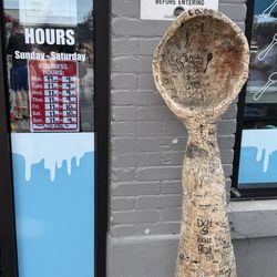 Entrance. Look for the GIANT spoon