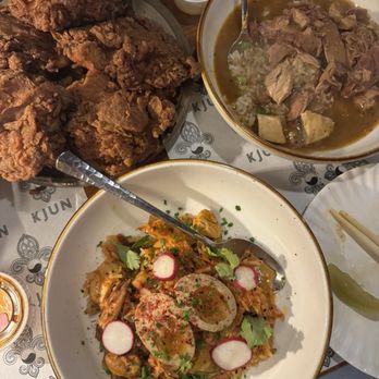 Kjun - KJUN Chicken & Andouille Gumbo, GF Kimchi Jambalaya, KJUN Fried Chickenfried - Korean Near Me - New York, New York Kjun - KJUN Chicken & Andouille Gumbo, GF Kimchi Jambalaya, KJUN Fried Chickenfried - Korean Near Me - New York, New York