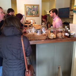 The pastry counter with Martha working away.