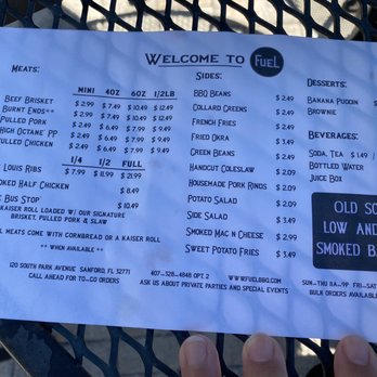 Fuel BBQ - I got a pulled pork meal to go and ribs as well. I ate it a few hrs later....sooo good! - Barbeque Near Me - Sanford, Florida Fuel BBQ - I got a pulled pork meal to go and ribs as well. I ate it a few hrs later....sooo good! - Barbeque Near Me - Sanford, Florida