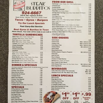 Steak Burritos - Menu - Burgers Near Me - Highland, Indiana Steak Burritos - Menu - Burgers Near Me - Highland, Indiana