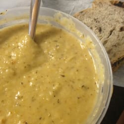 2 Chef's Souparee - Cauliflower soup with olive bread