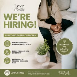 Love Meets Therapy - We're hiring fully licensed clinicians in WA! Join our team offering trauma-informed care and growth opportunities.