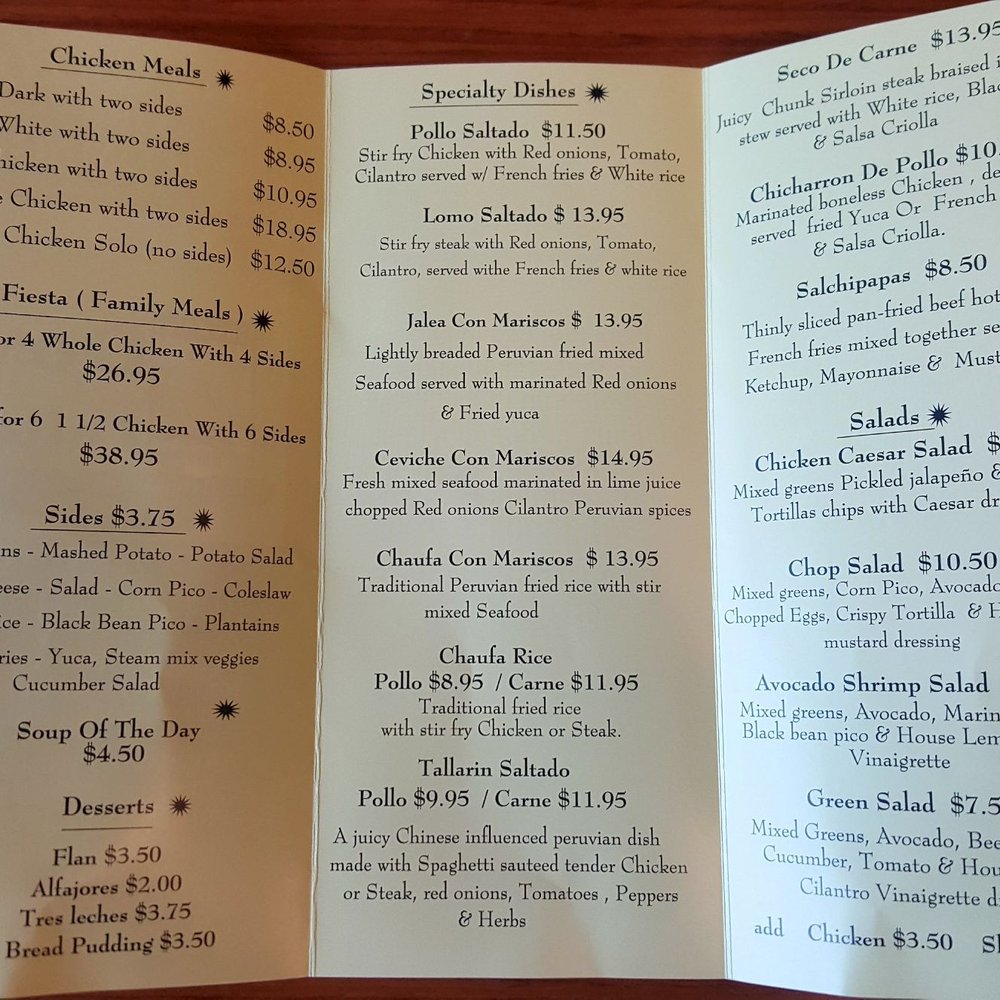 Don Pollo - Menu - Peruvian Near Me - Bethesda, Maryland Don Pollo - Menu - Peruvian Near Me - Bethesda, Maryland