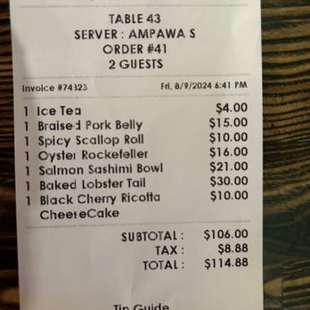 Pier 215 - Dinner check high price for the food you get - Seafood Near Me - Las Vegas, Nevada Pier 215 - Dinner check high price for the food you get - Seafood Near Me - Las Vegas, Nevada