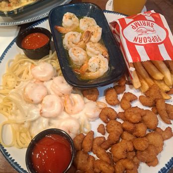 Red Lobster - SpEndless shrimp,  French fries, shrimp and linguine sauce also popcorn shrimp - Seafood Near Me - Orlando, Florida