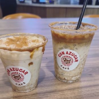 Con Azucar Cafe - HORCHATA LATTE for me and HORCHATA REFRESHER for my mini me - Coffee & Tea Near Me - Los Angeles, California