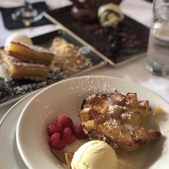Montrio - Bread pudding/passion fruit ice cream, lemon tart & chocolate hazelnut torte w/ mint ice cream (literally fresh mint made). - New American Near Me - Monterey, California Montrio - Bread pudding/passion fruit ice cream, lemon tart & chocolate hazelnut torte w/ mint ice cream (literally fresh mint made). - New American Near Me - Monterey, California