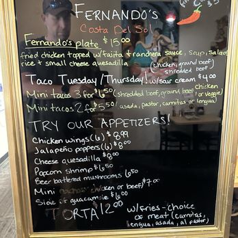 Fernando's Costa Del Sol - Specials!! - Mexican Near Me - Cameron Park, California