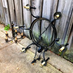 Gateway Playhouse - An old chandelier outside on the street