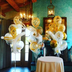 Balloon Specialties - Three elegant, classy balloon bouquets for a wedding shower here in Marin. Beautiful balloon arrangements.