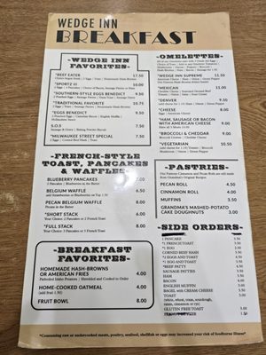 Menu photo 4 Wedge Inn Cafe Janesville, WI