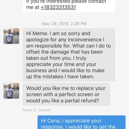 Yelp message he sent me