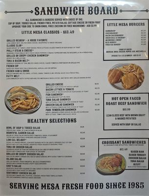 Menu photo 8 Little Mesa Cafe Mesa, AZ