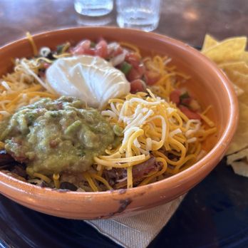 Dos Coyotes Border Cafe - Border Burrito bowl w/ chips. - Mexican Near Me - Sacramento, California
