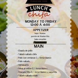 El Gran Gino - Weekday Lunch menu