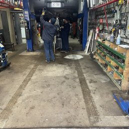 The guys hooking up the exhaust