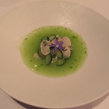 Canlis - Course 1 - Cucumber. There's geoduck in there. Good! - New American Near Me - Seattle, Washington